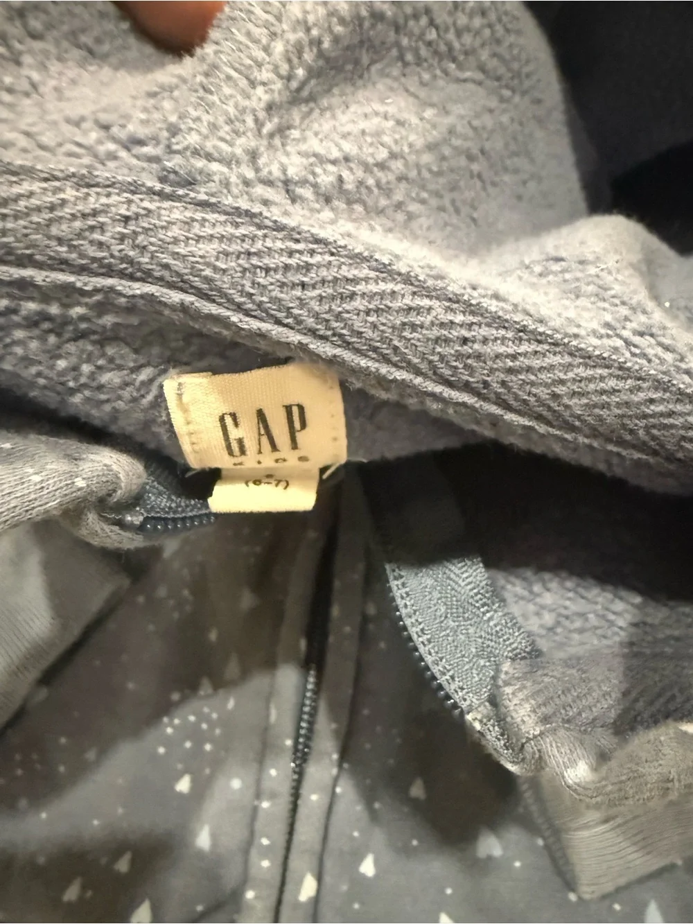 GAP Kids Blue Heart Print Zip Hoodie